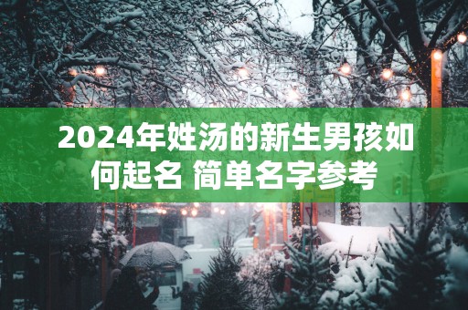 2025年姓汤的新生男孩如何起名 简单名字参考