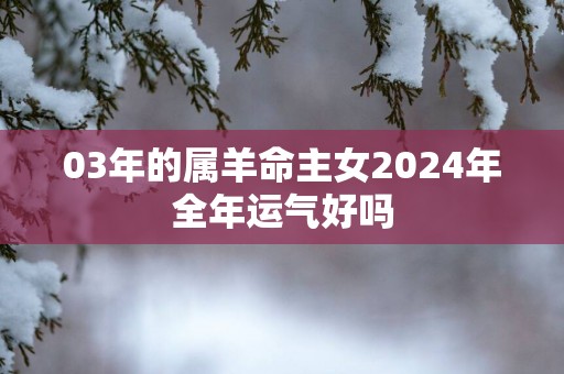 03年的属羊命主女2025年全年运气好吗