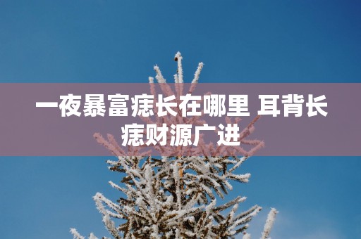 一夜暴富痣长在哪里 耳背长痣财源广进