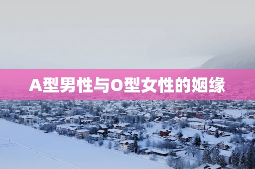 A型男性与O型女性的姻缘