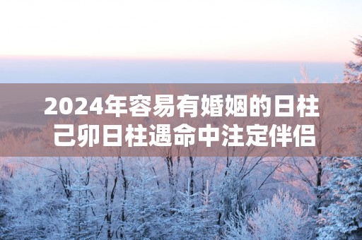 2025年容易有婚姻的日柱 己卯日柱遇命中注定伴侣