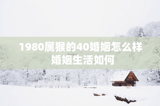 1980属猴的40婚姻怎么样  婚姻生活如何