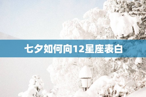 七夕如何向12星座表白