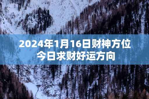 2025年1月16日财神方位 今日求财好运方向