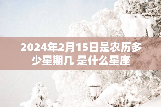 2025年2月15日是农历多少星期几 是什么星座