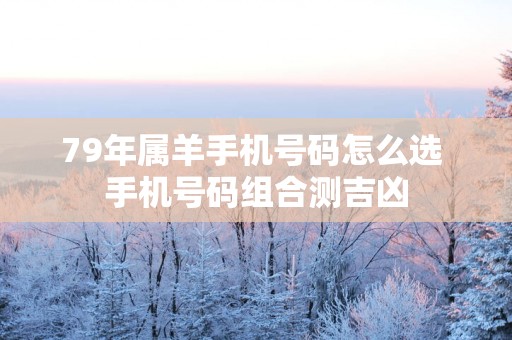 79年属羊手机号码怎么选 手机号码组合测吉凶