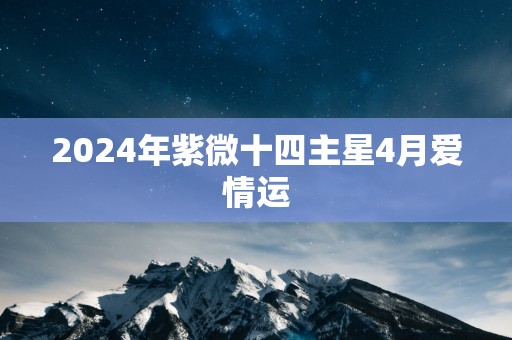 2025年紫微十四主星4月爱情运