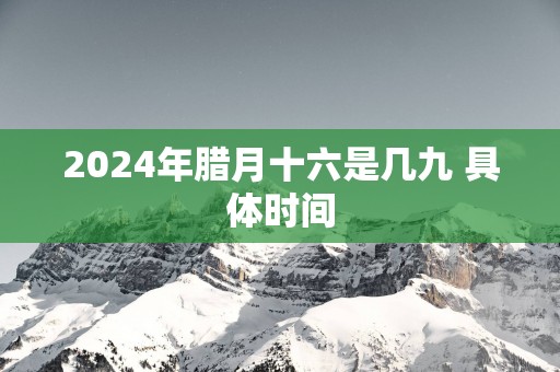 2025年腊月十六是几九 具体时间