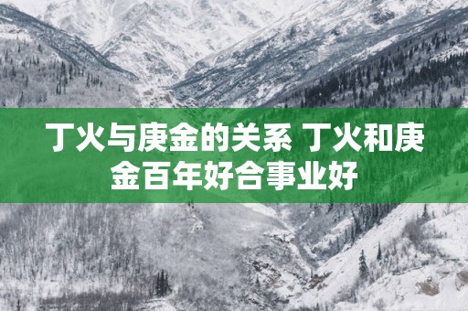丁火与庚金的关系 丁火和庚金百年好合事业好