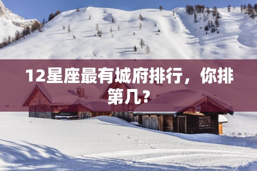 12星座最有城府排行，你排第几？