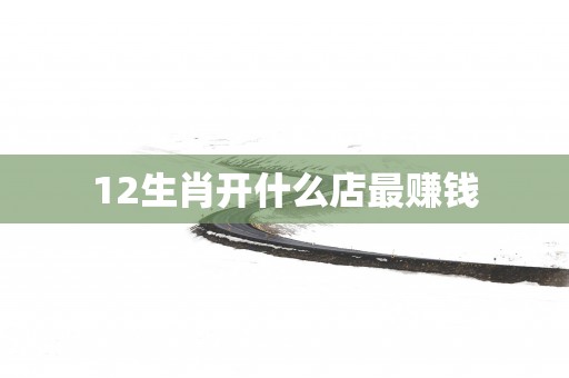 12生肖开什么店最赚钱