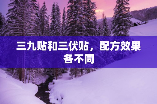 三九贴和三伏贴，配方效果各不同