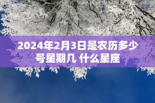 2025年2月3日是农历多少号星期几 什么星座