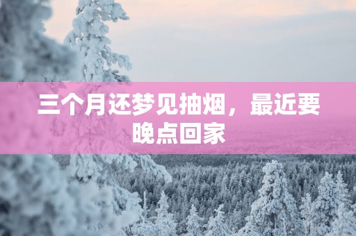 三个月还梦见抽烟，最近要晚点回家