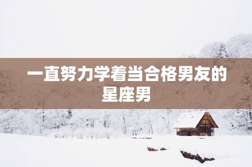 一直努力学着当合格男友的星座男