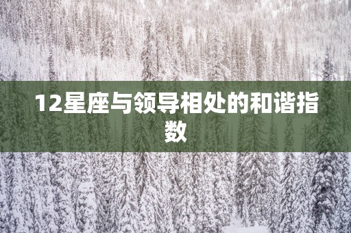 12星座与领导相处的和谐指数