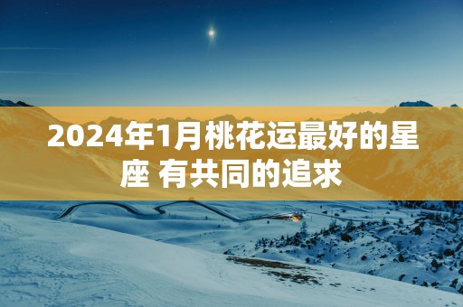 2025年1月桃花运最好的星座 有共同的追求