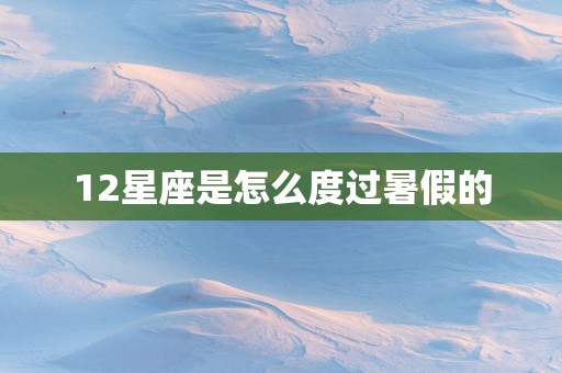 12星座是怎么度过暑假的
