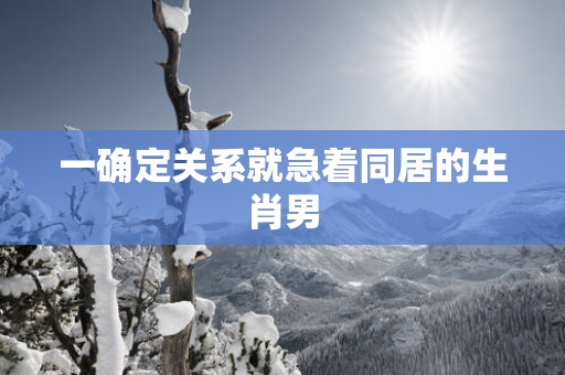 一确定关系就急着同居的生肖男