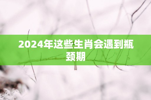2025年这些生肖会遇到瓶颈期