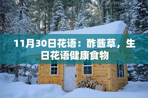 11月30日花语：酢酱草，生日花语健康食物