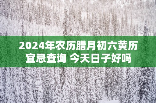 2025年农历腊月初六黄历宜忌查询 今天日子好吗