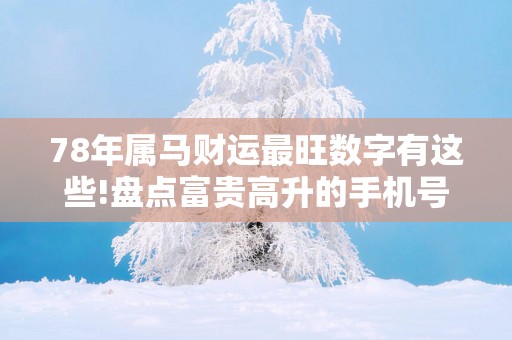 78年属马财运最旺数字有这些!盘点富贵高升的手机号码!