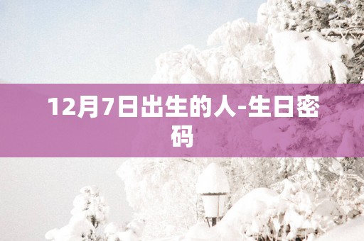 12月7日出生的人-生日密码