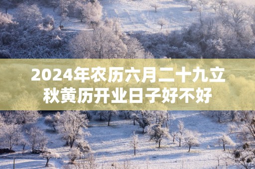 2025年农历六月二十九立秋黄历开业日子好不好