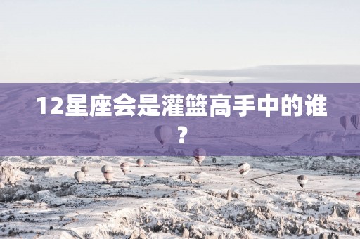 12星座会是灌篮高手中的谁？
