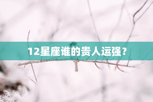 12星座谁的贵人运强？