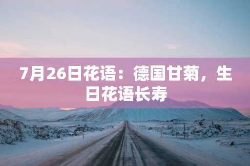 7月26日花语：德国甘菊，生日花语长寿