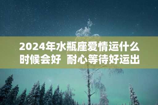 2025年水瓶座爱情运什么时候会好  耐心等待好运出现