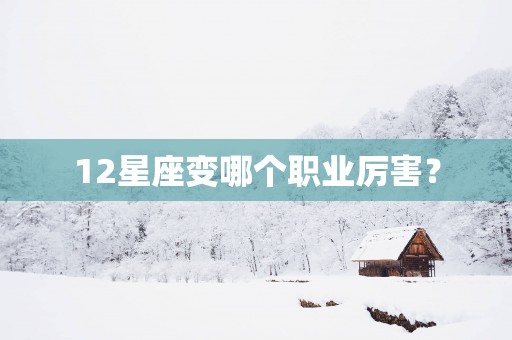 12星座变哪个职业厉害？