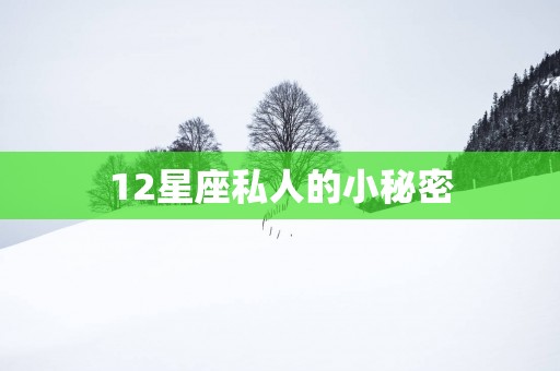 12星座私人的小秘密