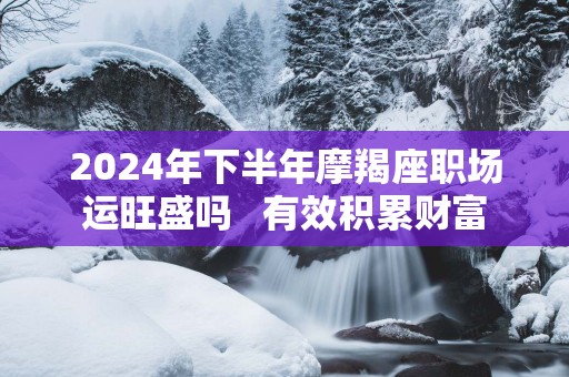 2025年下半年摩羯座职场运旺盛吗   有效积累财富