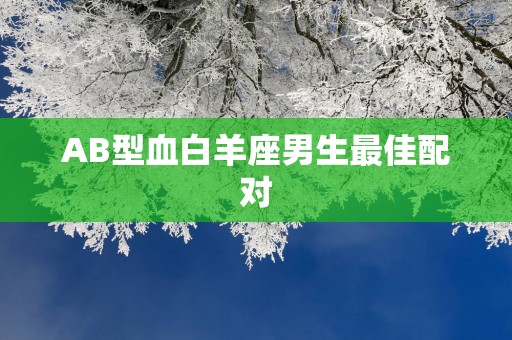AB型血白羊座男生最佳配对