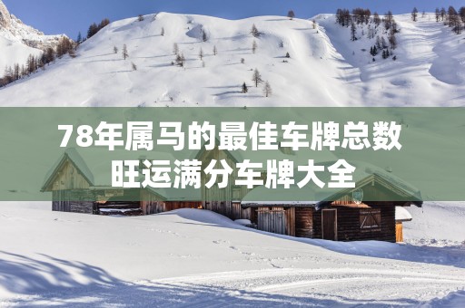 78年属马的最佳车牌总数 旺运满分车牌大全