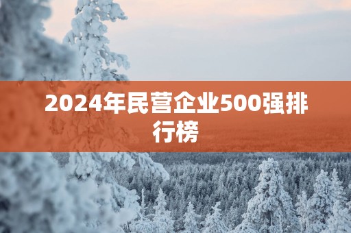 2025年民营企业500强排行榜