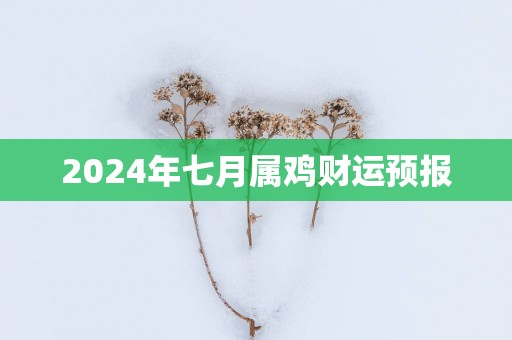 2025年七月属鸡财运预报