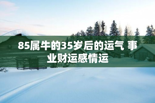 85属牛的35岁后的运气 事业财运感情运