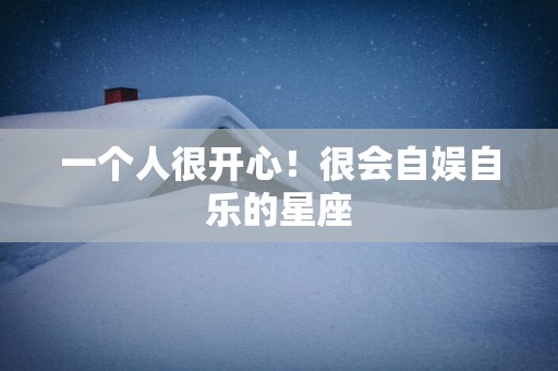 一个人很开心！很会自娱自乐的星座