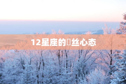 12星座的屌丝心态