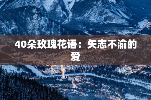 40朵玫瑰花语：矢志不渝的爱