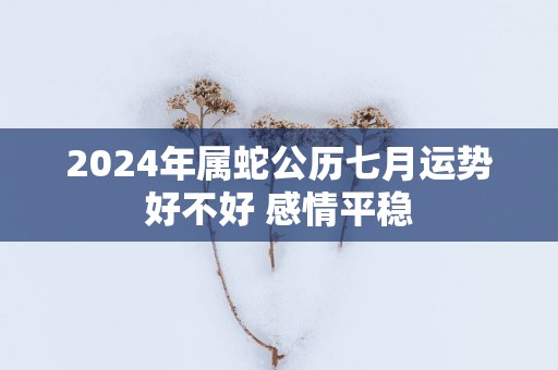 2025年属蛇公历七月运势好不好 感情平稳