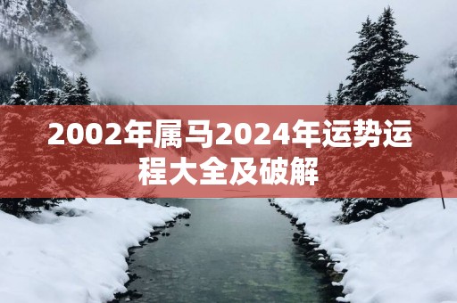 2002年属马2025年运势运程大全及破解