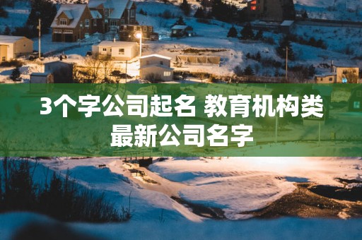 3个字公司起名 教育机构类最新公司名字