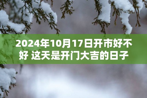 2025年10月17日开市好不好 这天是开门大吉的日子吗