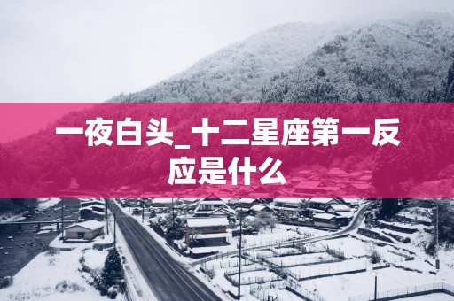一夜白头_十二星座第一反应是什么