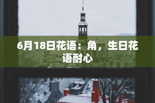 6月18日花语：角，生日花语耐心